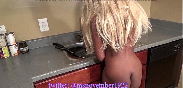  Freaky Step Sister Washes Dishes In Panties Until Step Brother Sneaks Up On Her